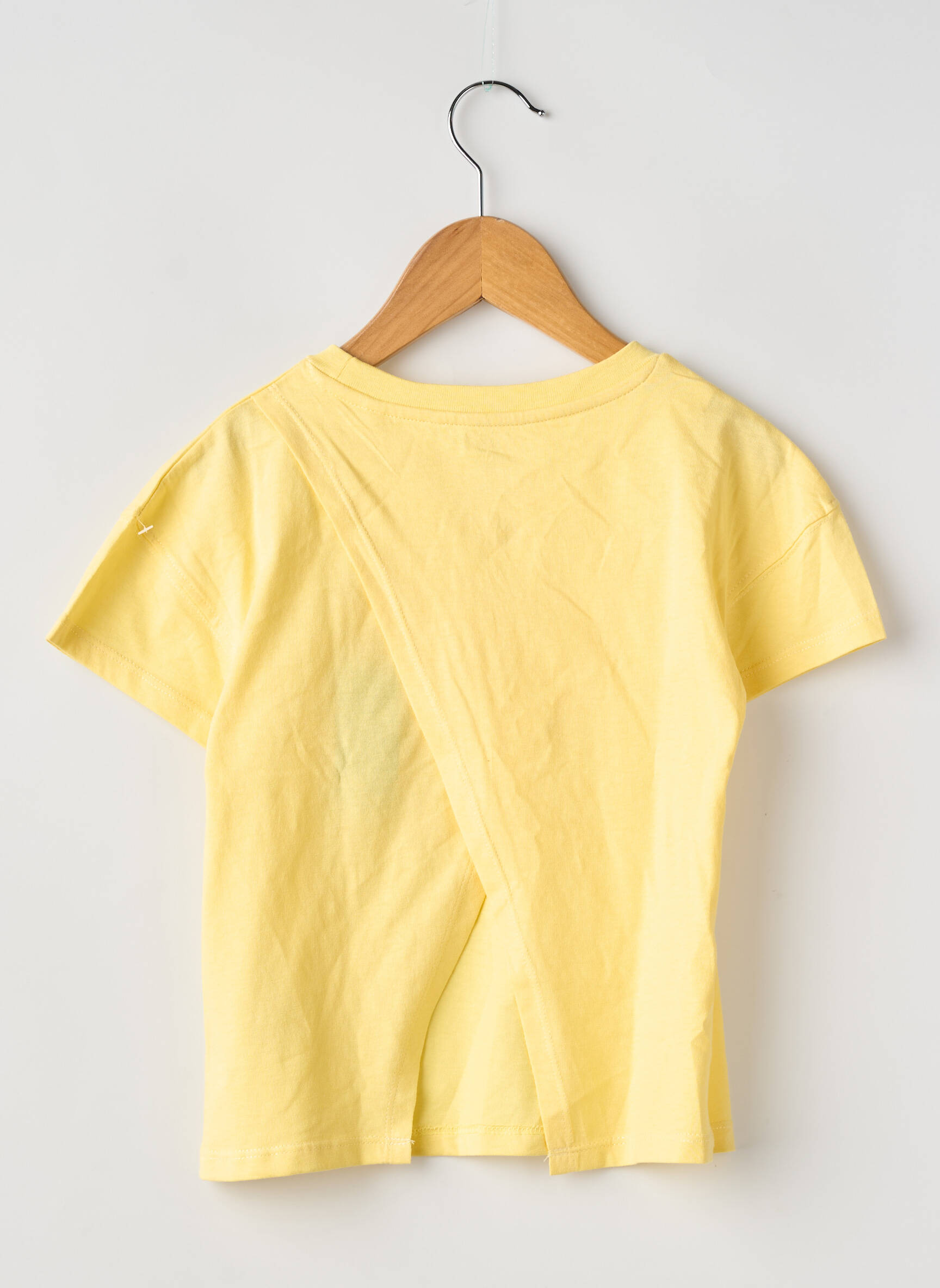 Tricou croială dreaptă mâneci scurte galben ZY fată
