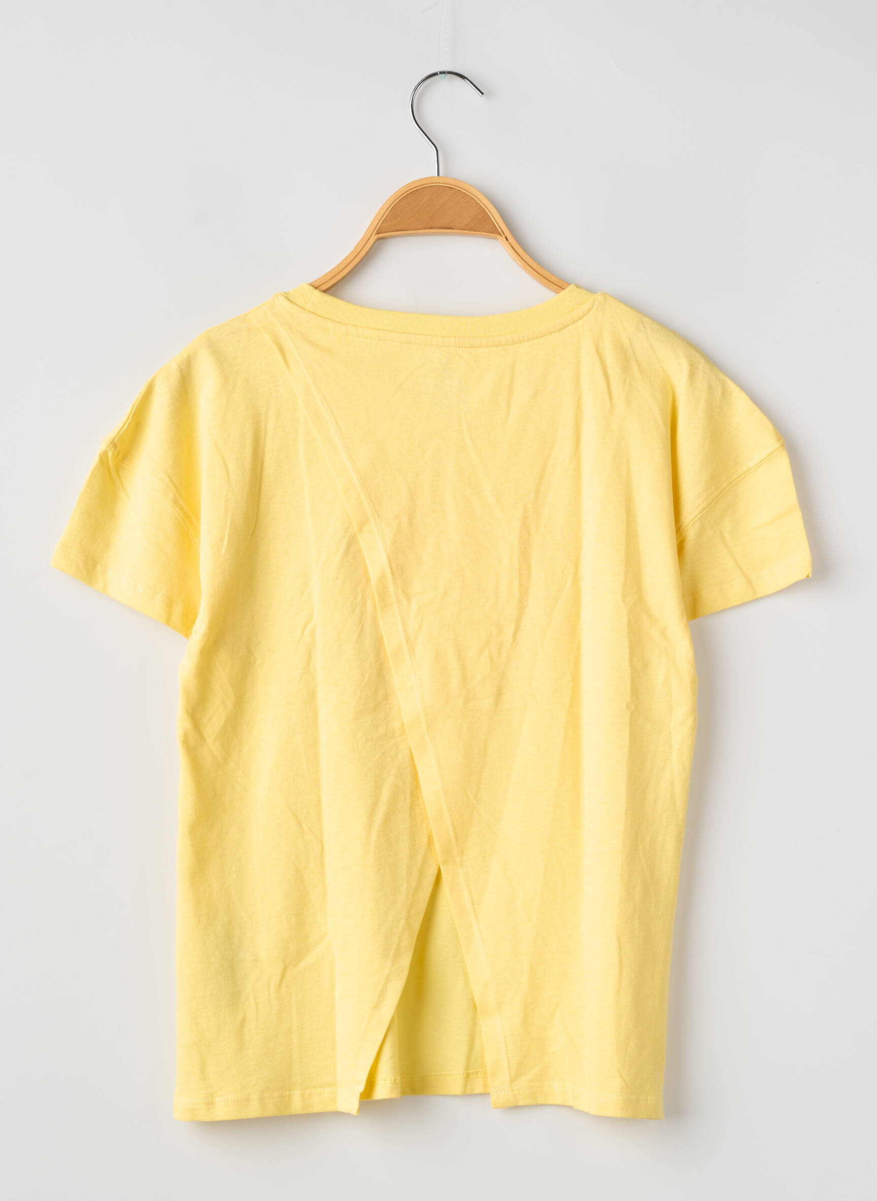 Tricou croială dreaptă mâneci scurte galben ZY fată