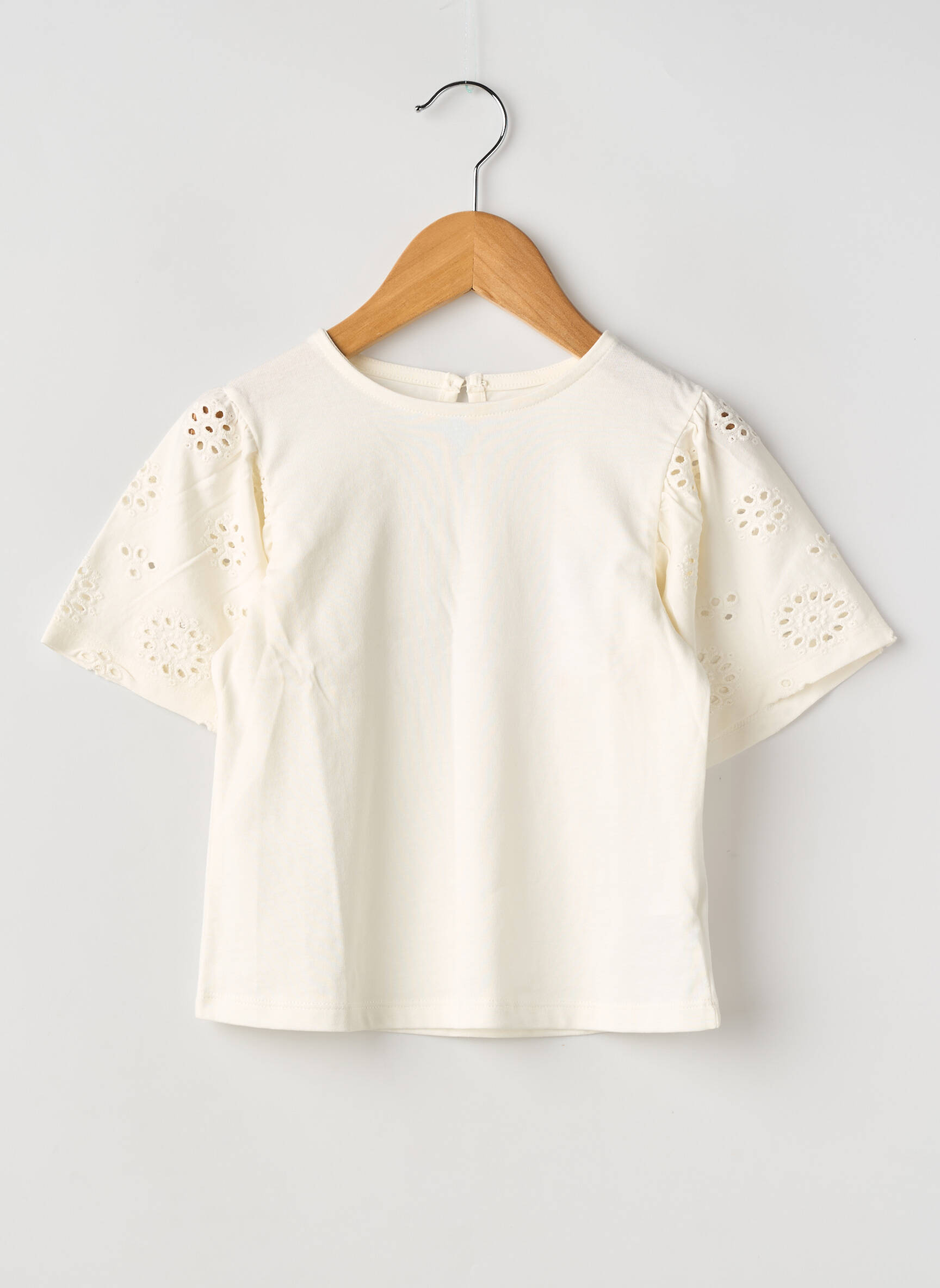 Tricou croială dreaptă mâneci scurte alb ZY fată