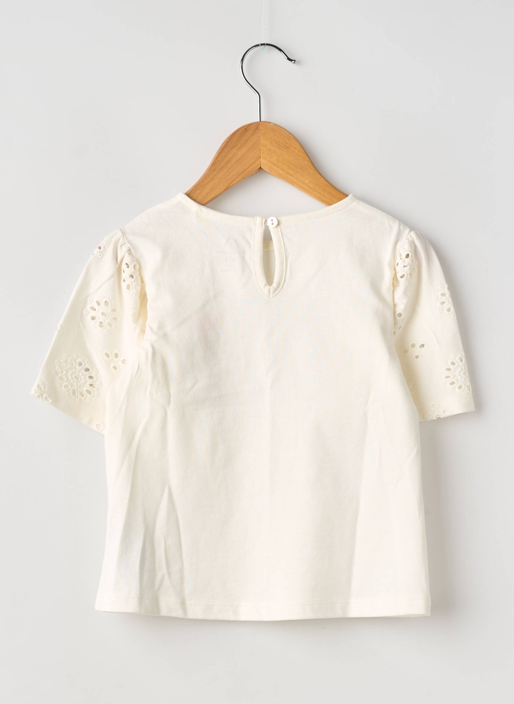 Tricou croială dreaptă mâneci scurte alb ZY fată