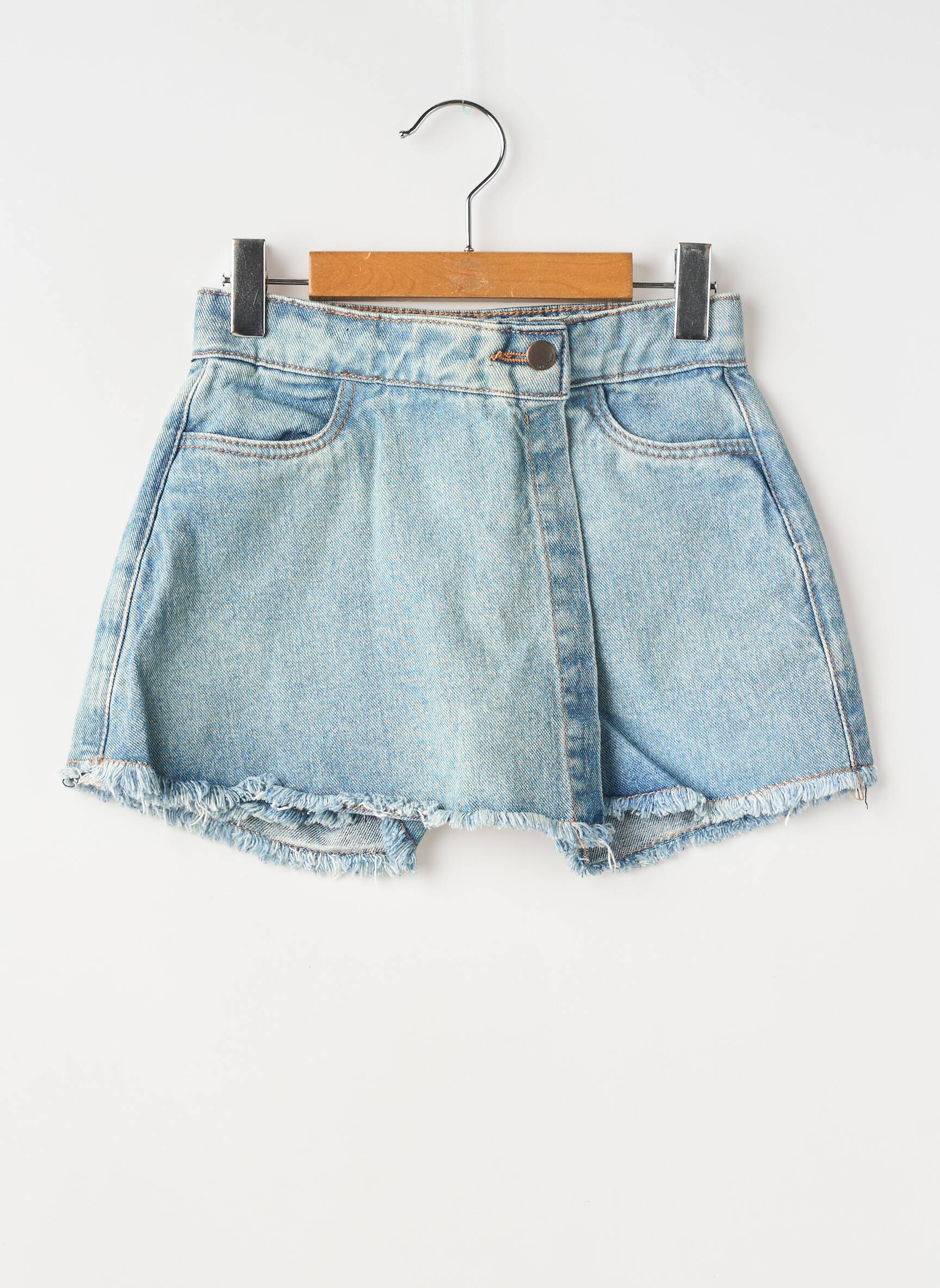 Șort țesătură denim mărime reglabilă albastru ZY fată