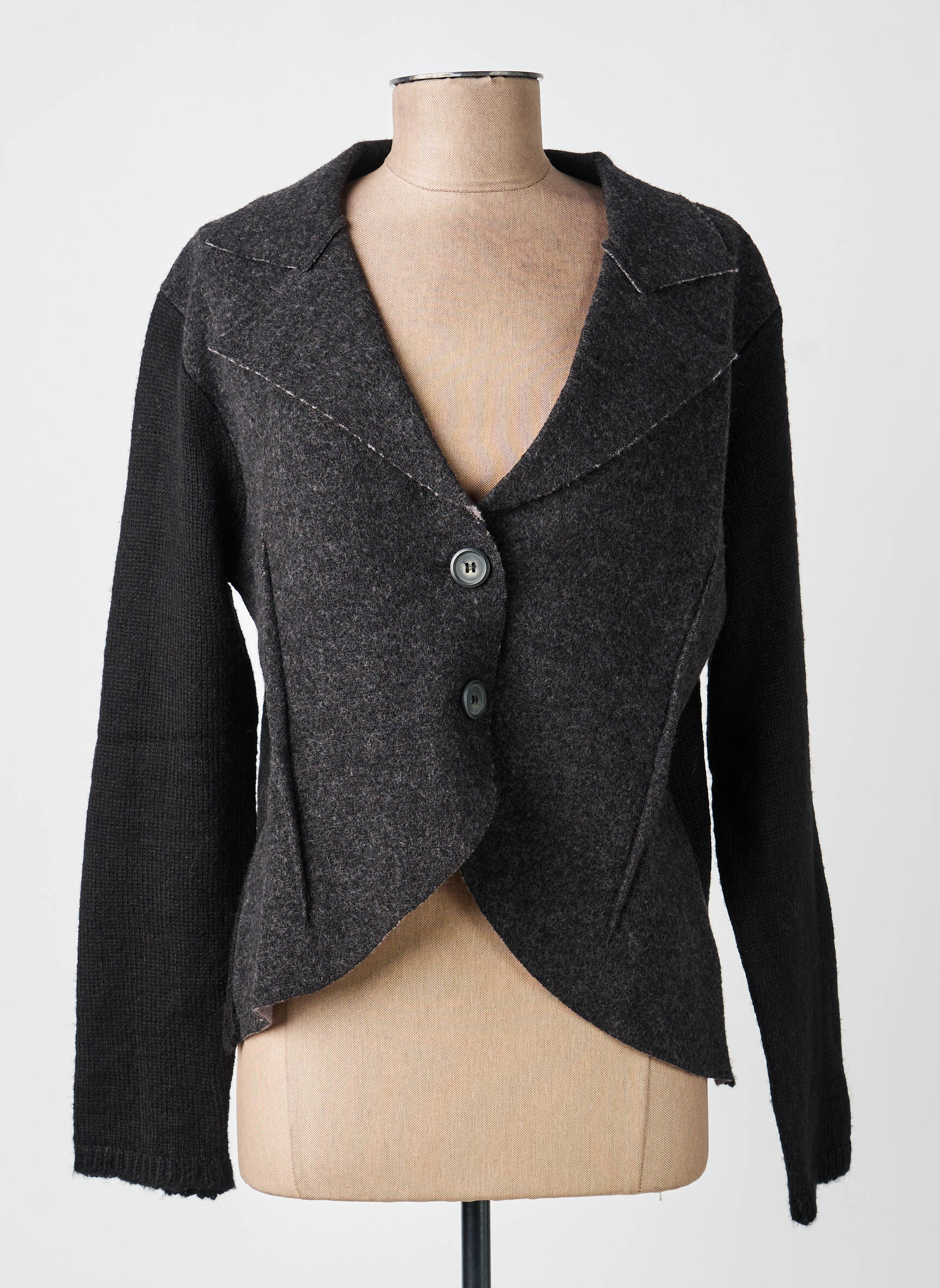 Jachete casual guler tip costum gri FINETTE femeie