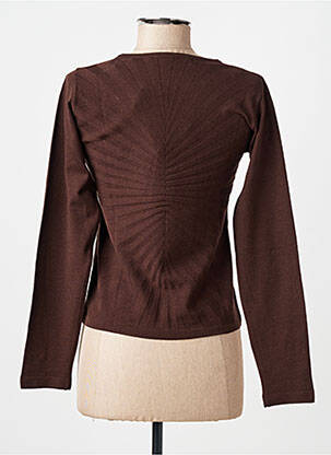 Top elasticitate mâneci lungi maro MONTAGUT femeie