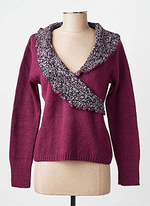 Pulover croială cambrată mâneci lungi violet FINETTE femeie