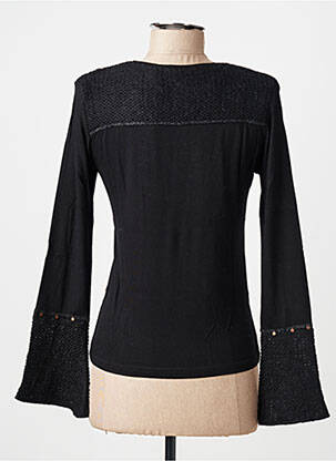 Top elasticitate mâneci lungi negru FINETTE femeie