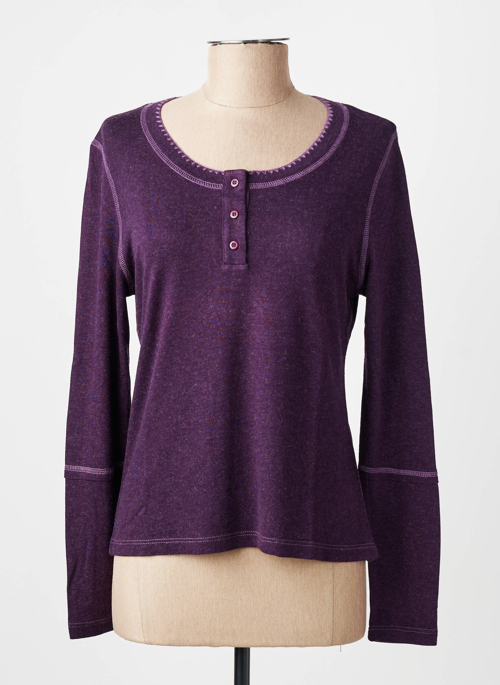 Top elasticitate mâneci lungi violet FINETTE femeie