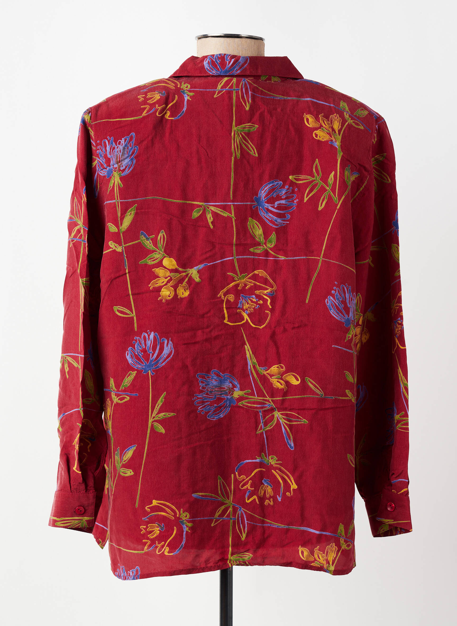 Cămașă imprimeu floral mâneci lungi roșu PRUNELLE femeie