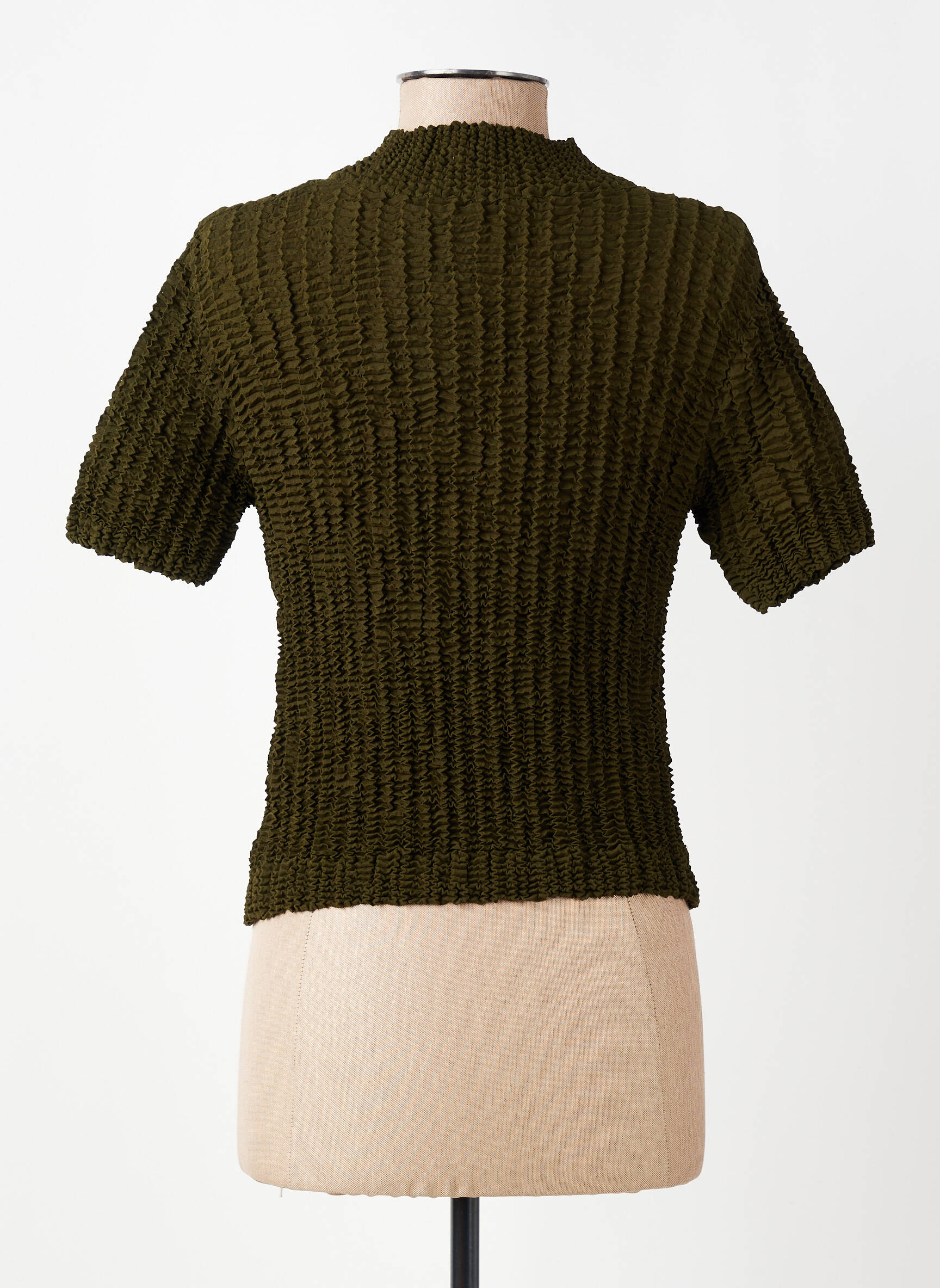Top țesătură crep mâneci scurte verde KATMAI femeie