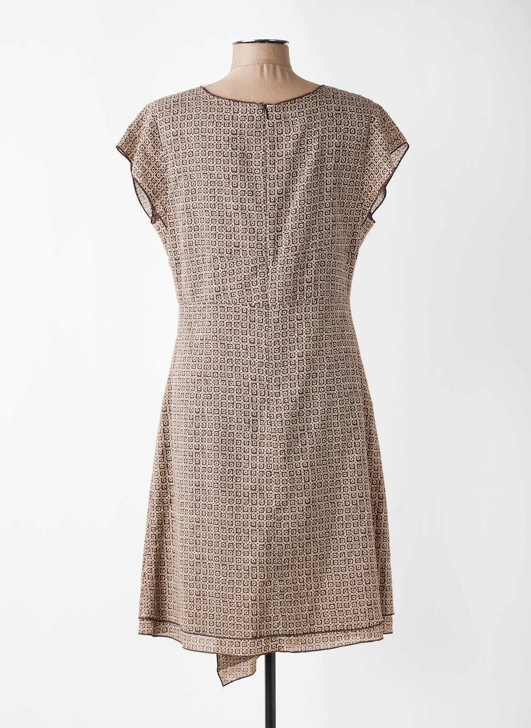 Rochie midi mâneci scurte mâneci scurte maro MAE MAHE femeie