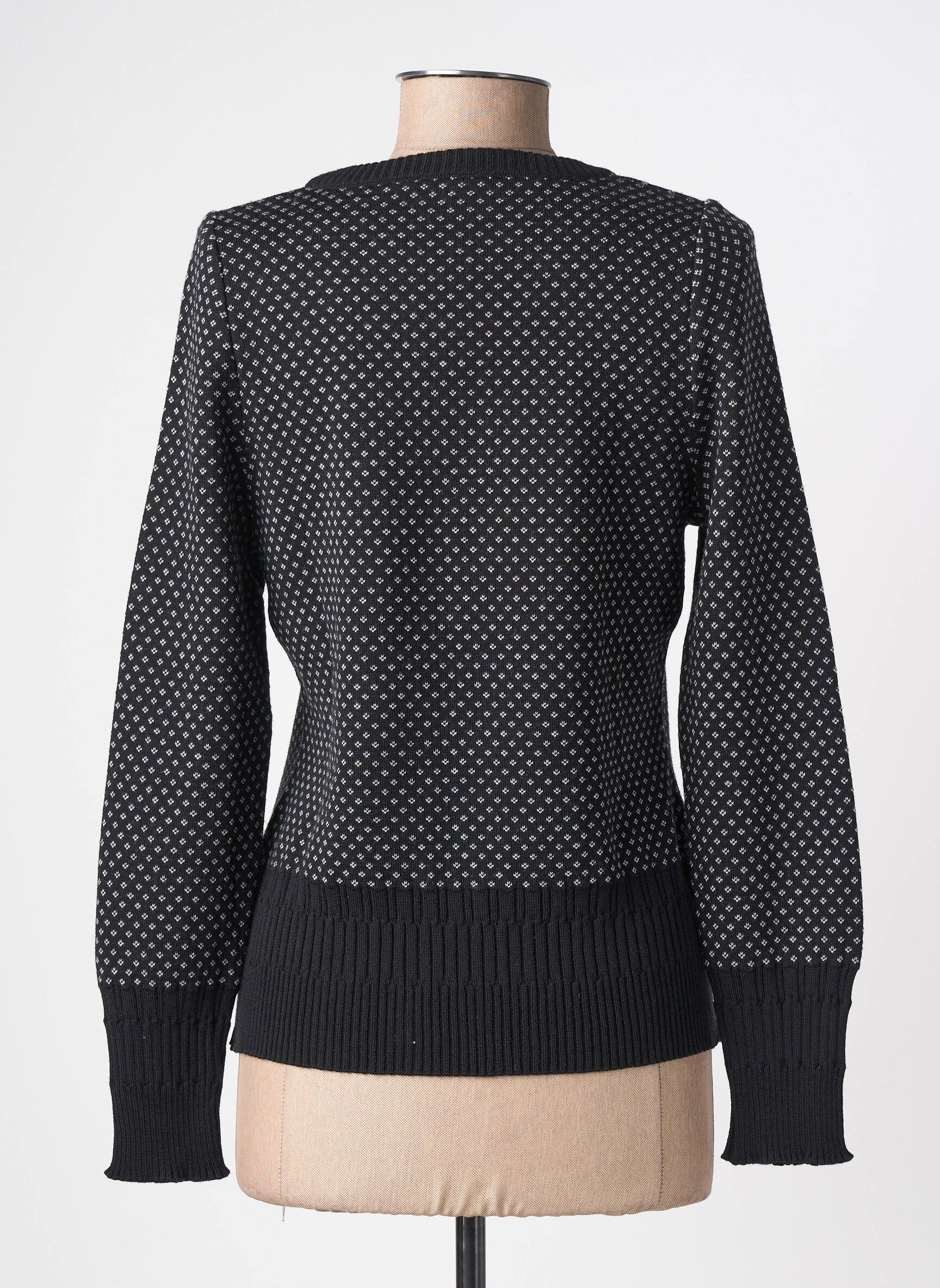 Pulover elasticitate mâneci lungi negru MONTAGUT femeie