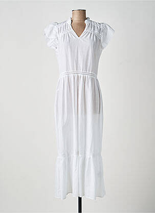 Rochie lungă mâneci scurte mâneci scurte alb SOYACONCEPT femeie