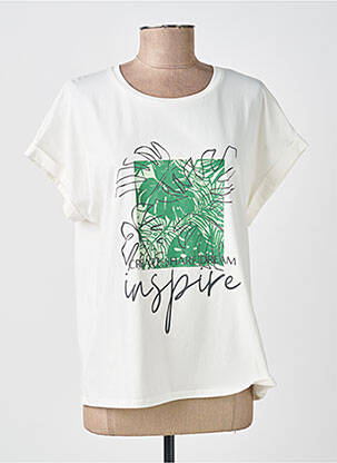 Tricou croială dreaptă mâneci scurte bej SOYACONCEPT femeie