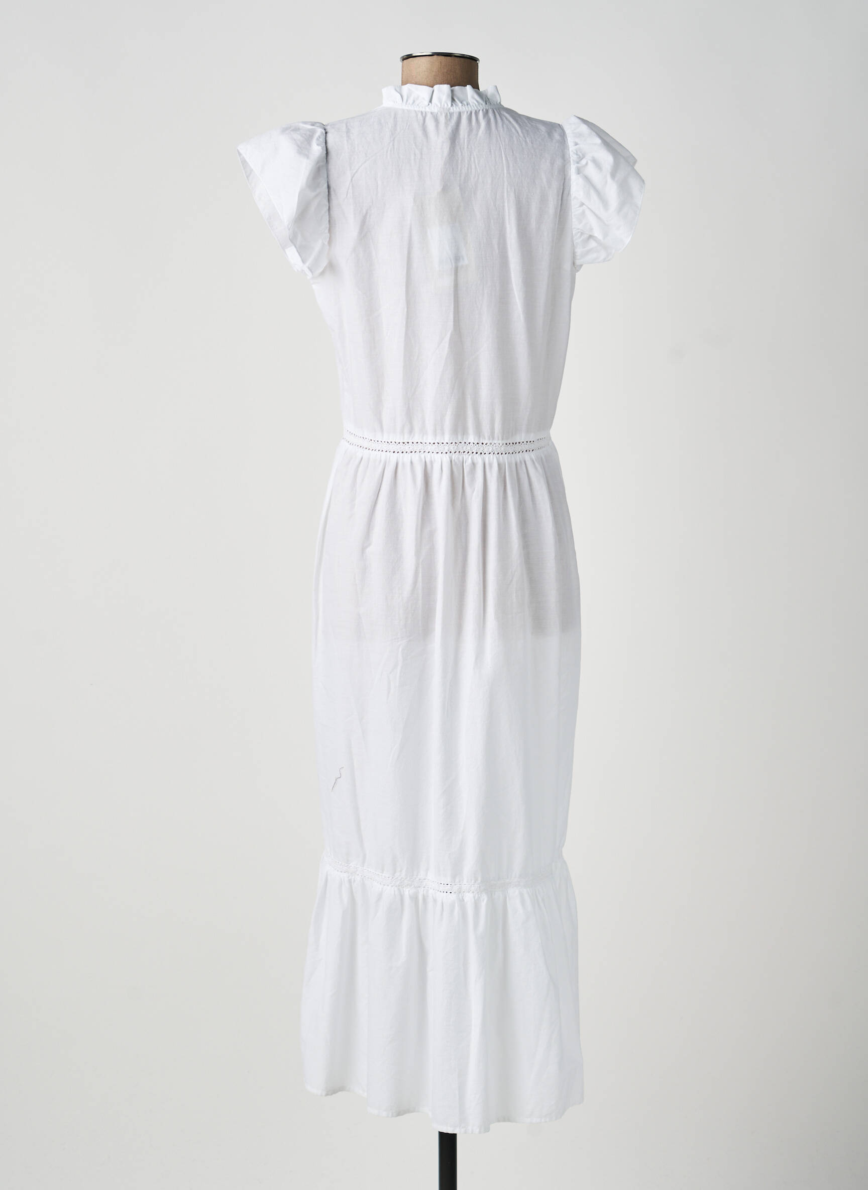 Rochie lungă mâneci scurte mâneci scurte alb SOYACONCEPT femeie