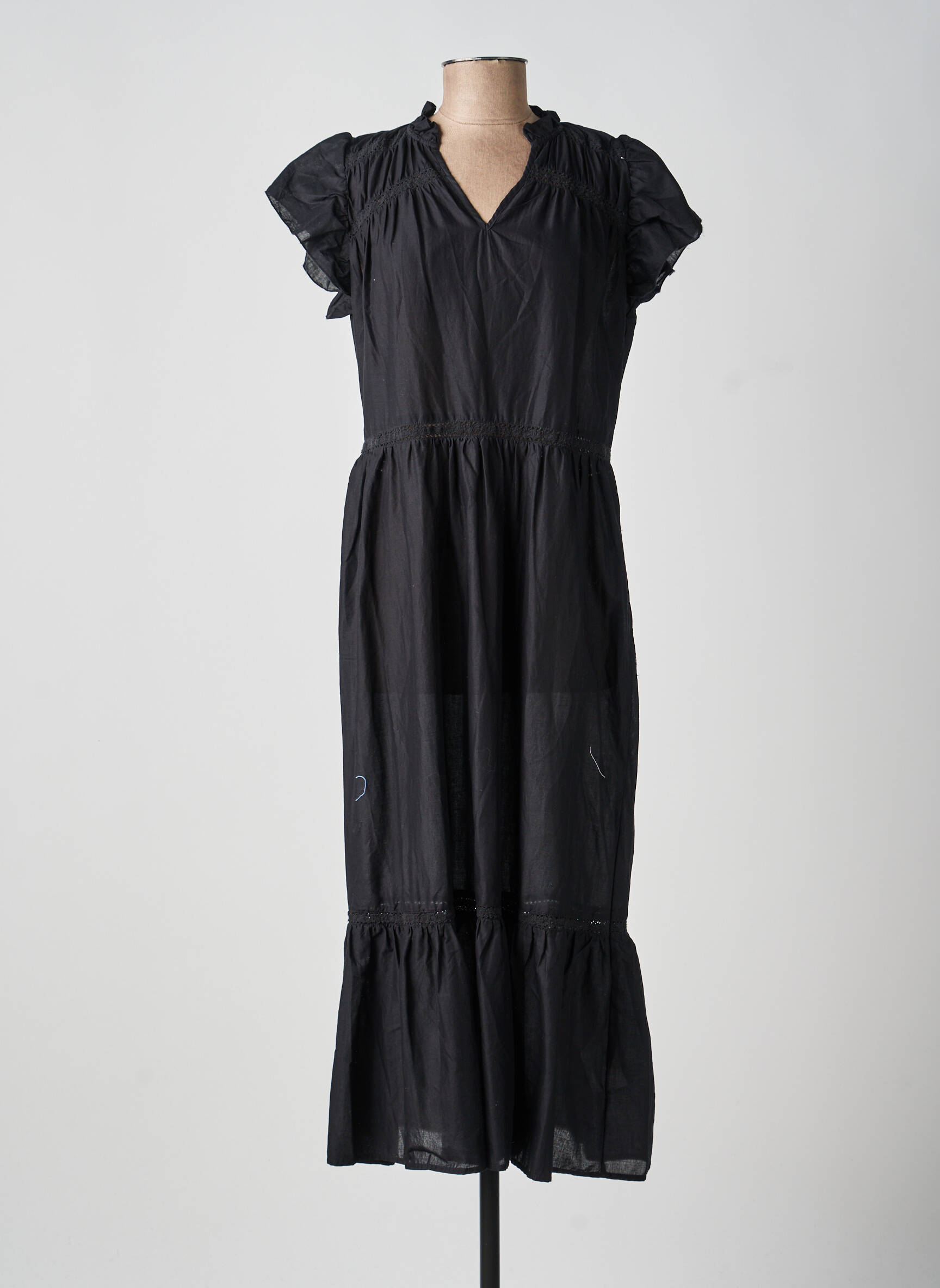 Rochie lungă mâneci scurte mâneci scurte negru SOYACONCEPT femeie