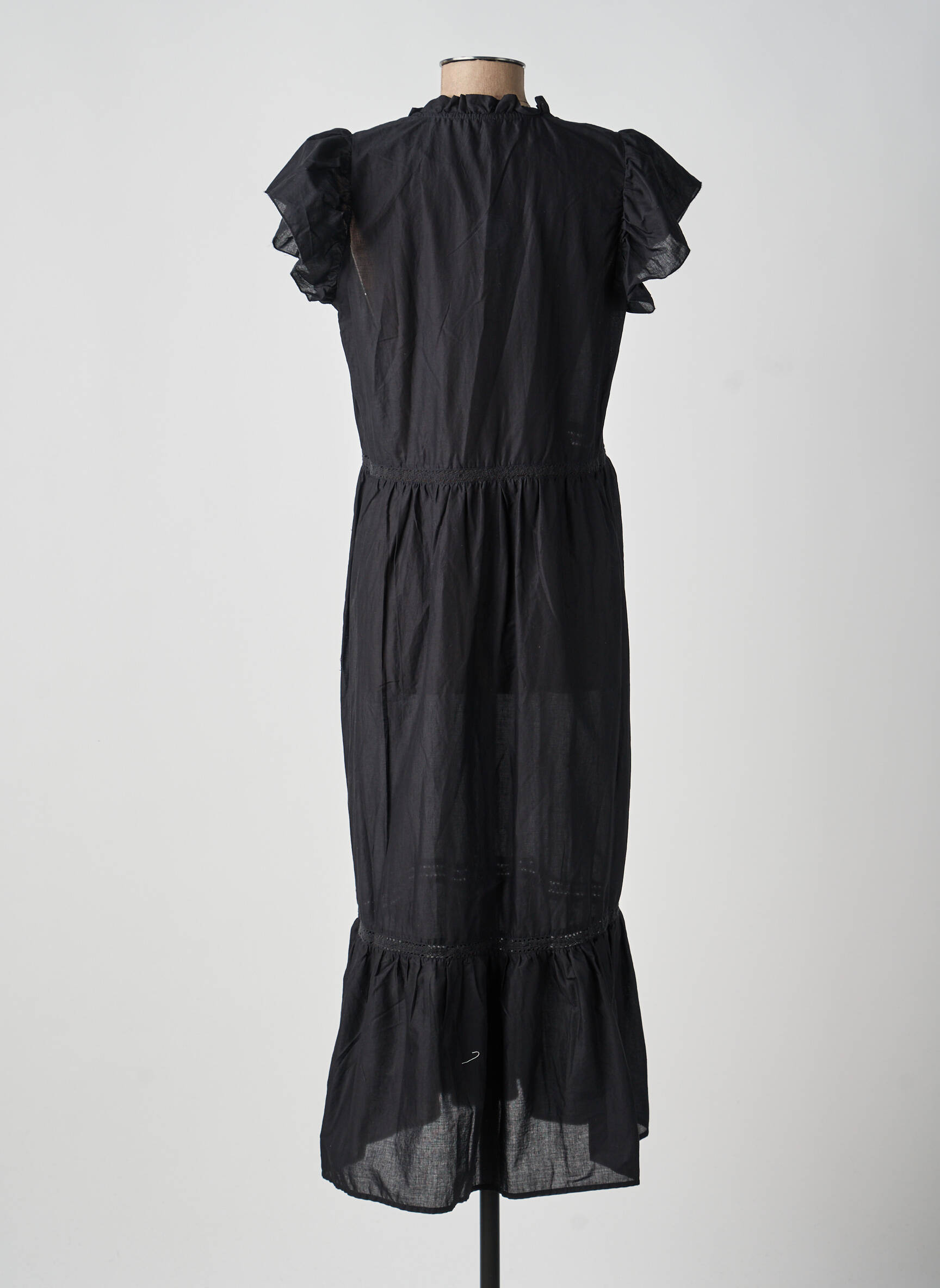 Rochie lungă mâneci scurte mâneci scurte negru SOYACONCEPT femeie
