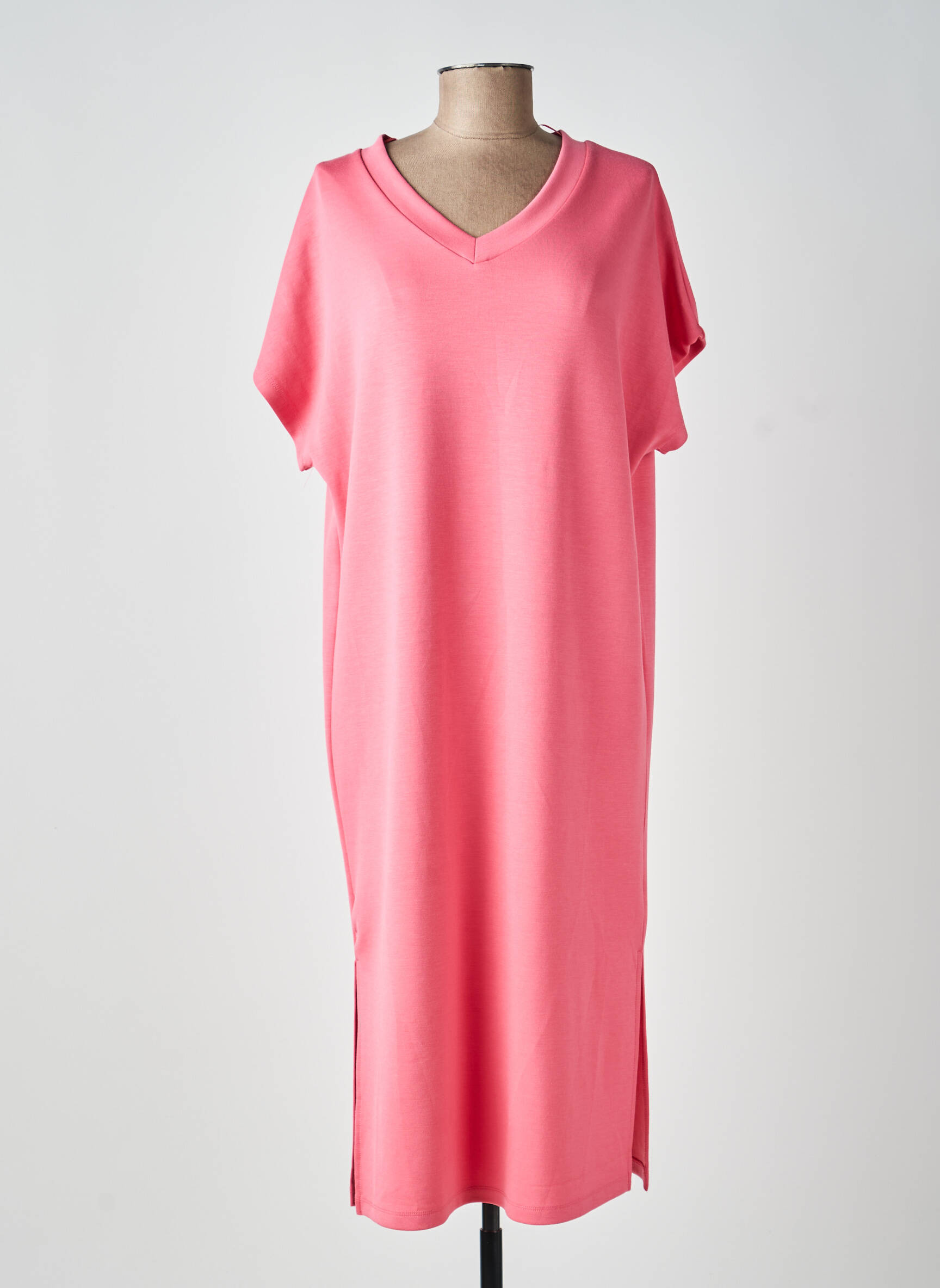 Rochie midi mâneci scurte mâneci scurte roz SOYACONCEPT femeie
