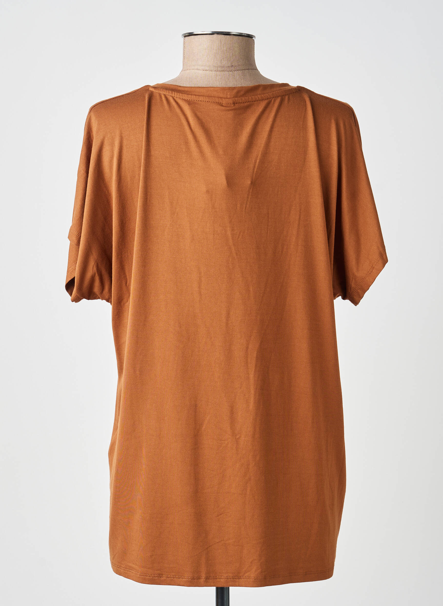Tricou croială dreaptă mâneci scurte maro SOYACONCEPT femeie