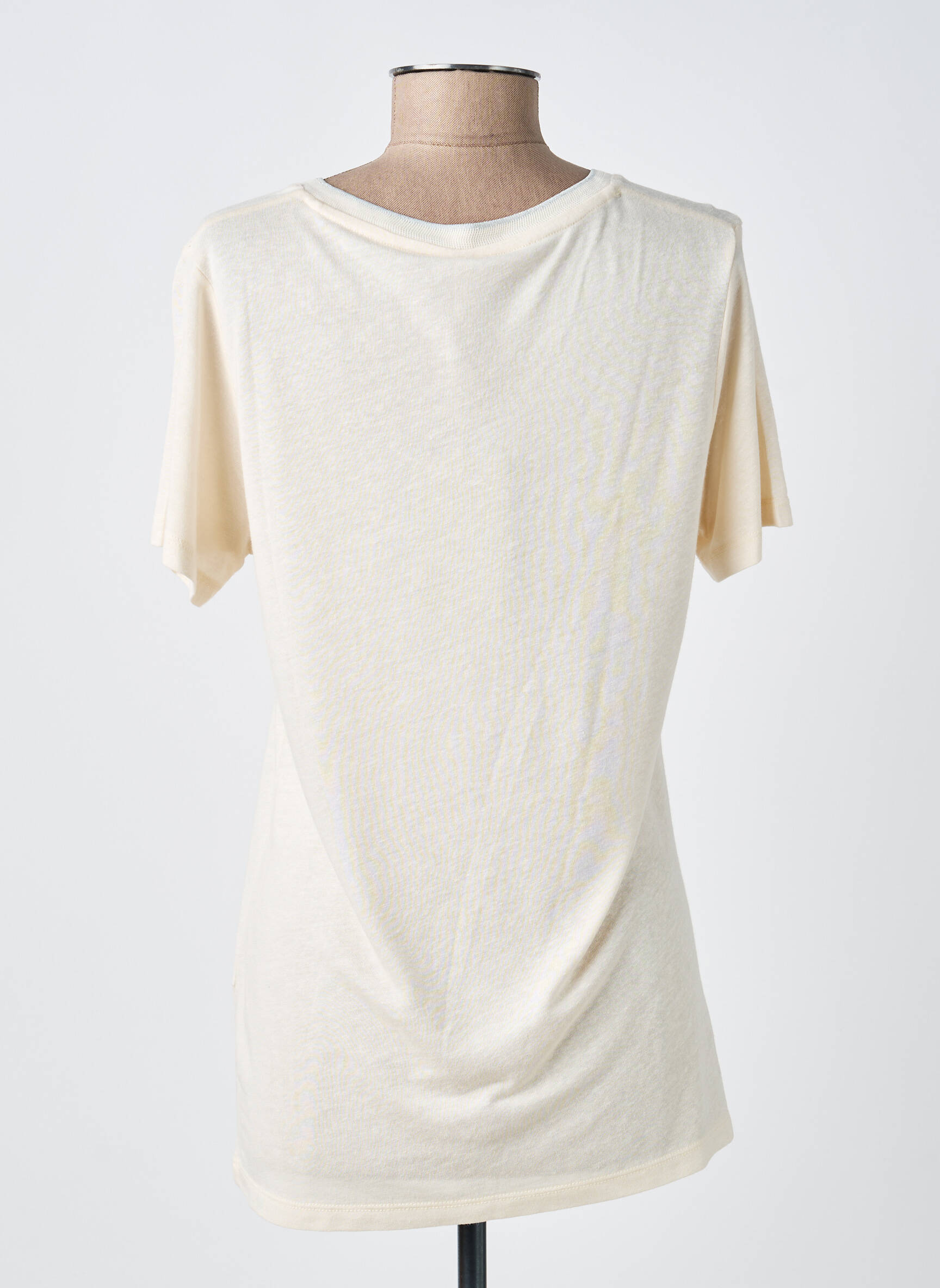 Tricou guler în v mâneci scurte bej SOYACONCEPT femeie