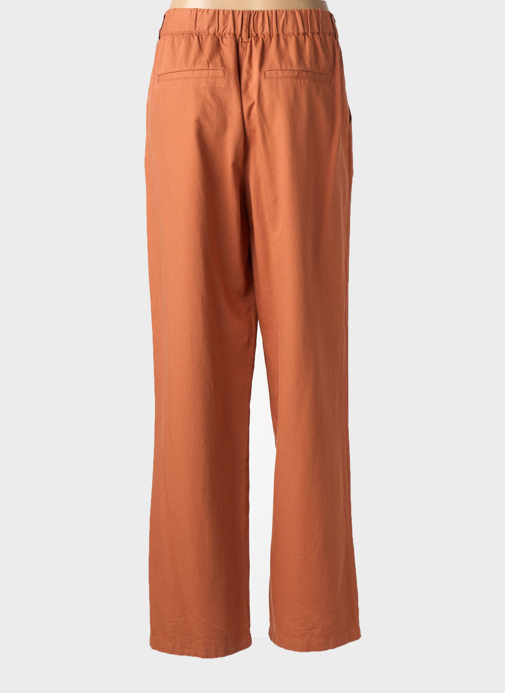 Pantalon drept talie elastică portocalie C'EST BEAU LA VIE femeie