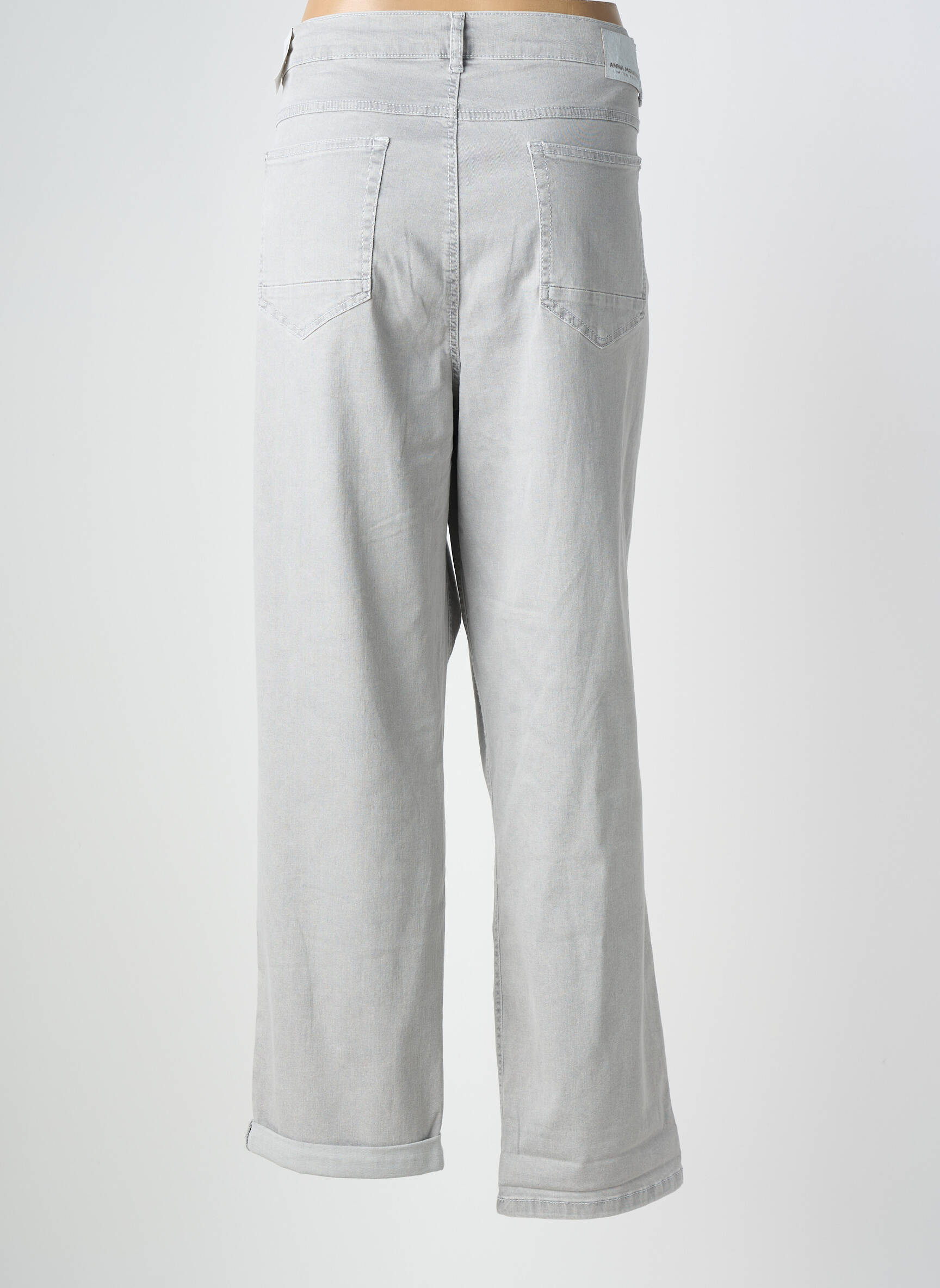 Blugi cu croială dreaptă elasticitate mărime normală gri ANNA MONTANA femeie