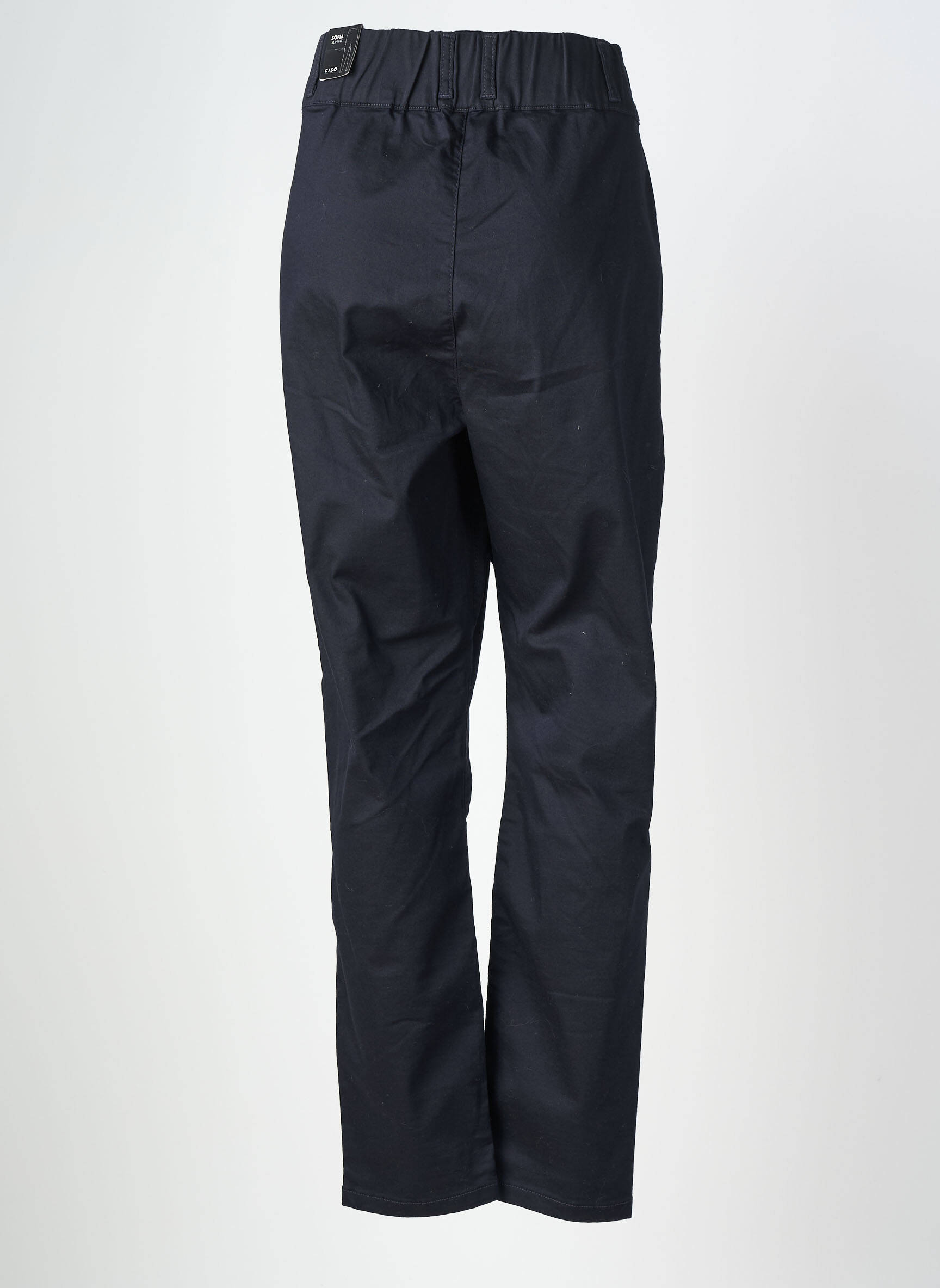 Pantalon slim talie elastică mărime normală negru CISO femeie