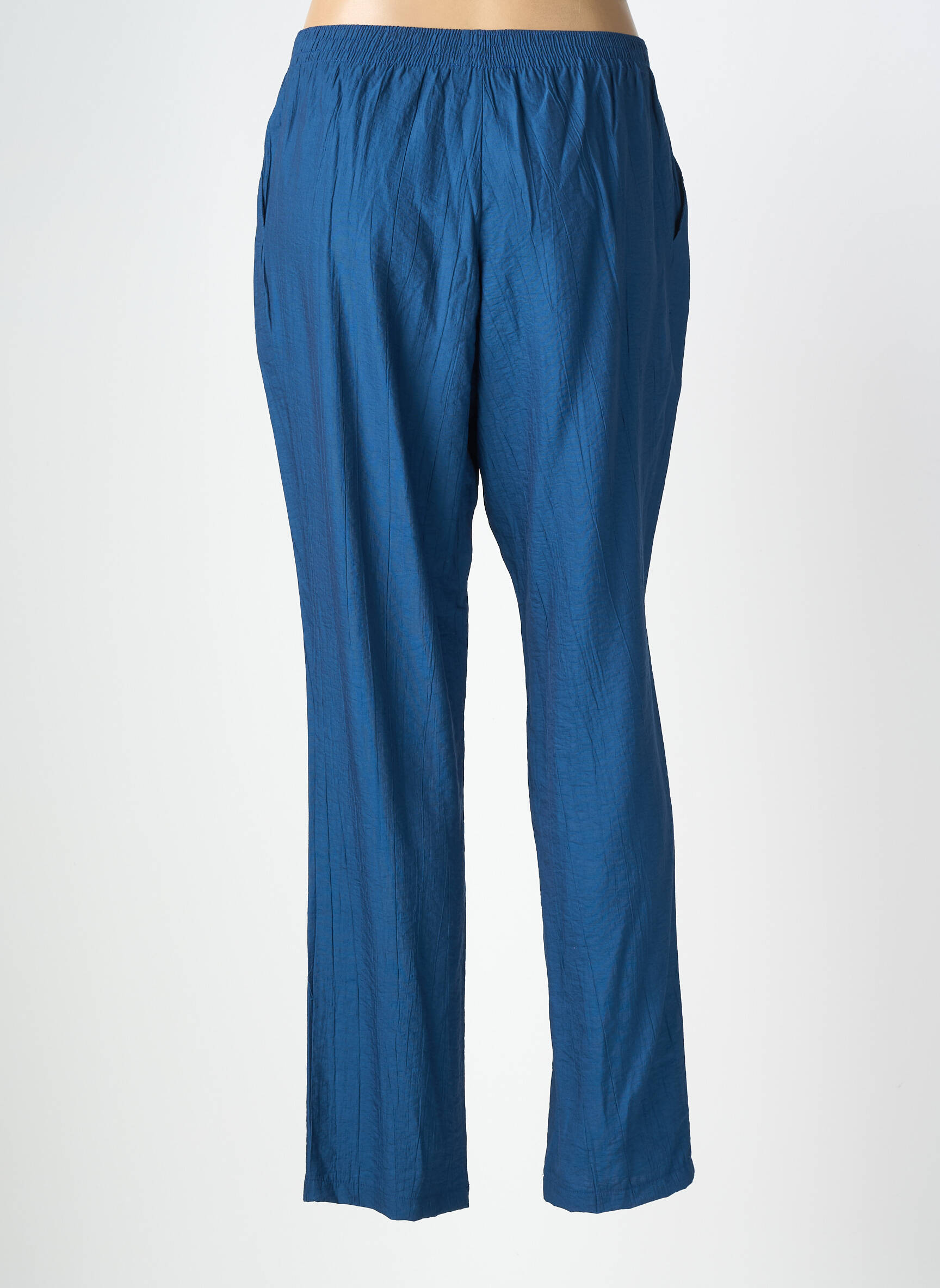 Pantalon drept țesătură crep mărime normală albastru GRIFFON femeie