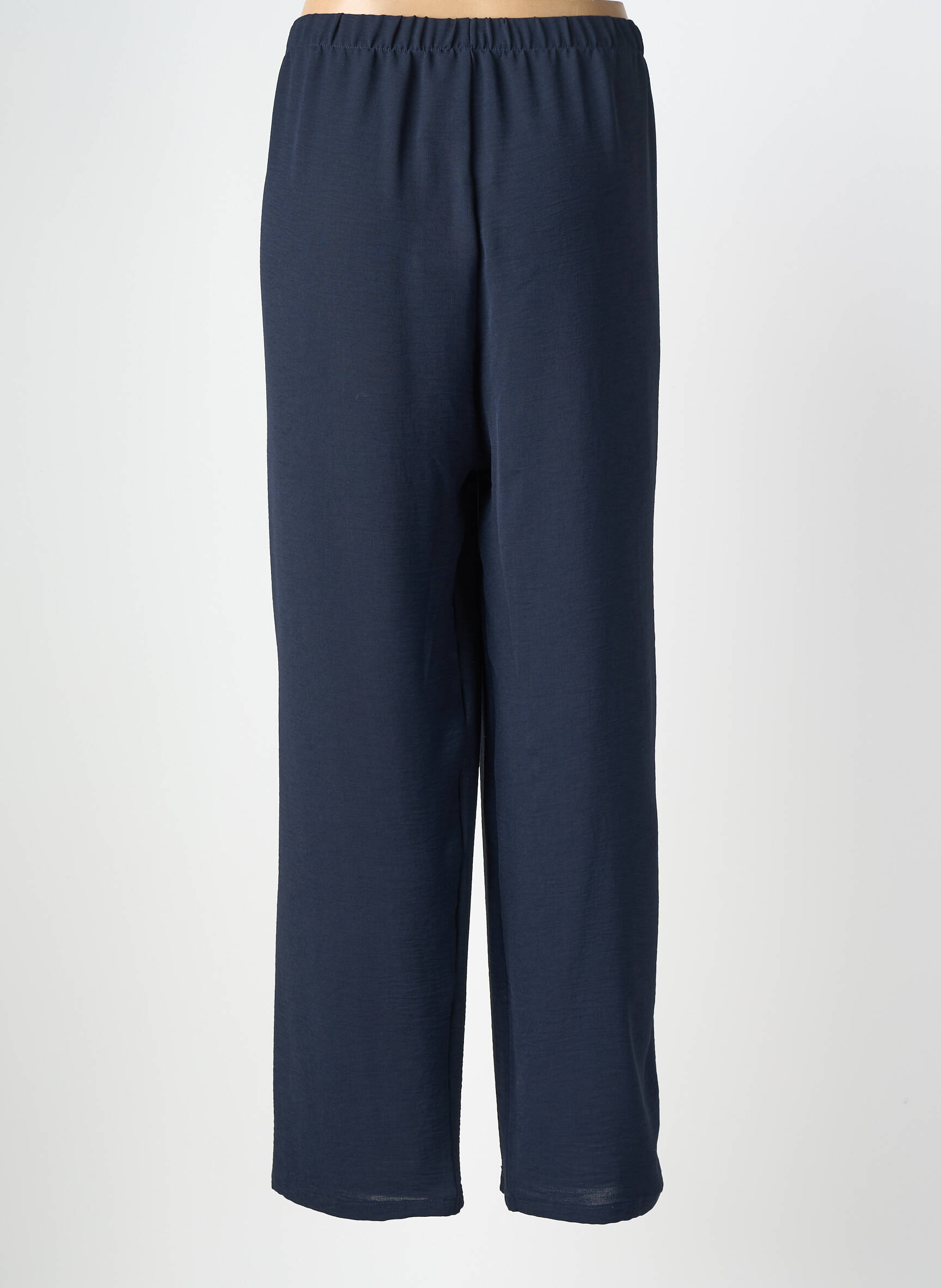 Pantalon drept țesătură crep mărime normală albastru AZAY femeie
