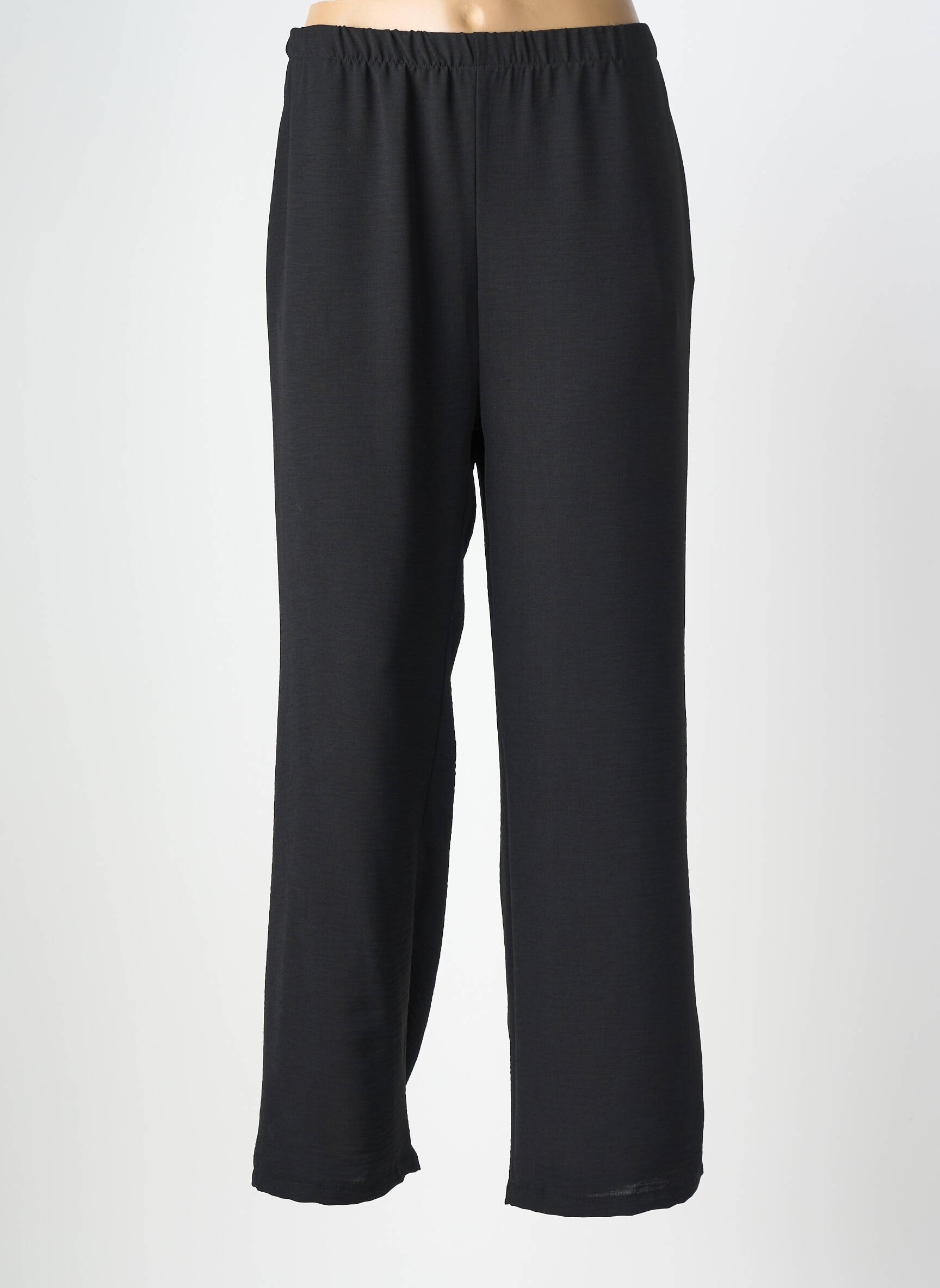 Pantalon drept țesătură crep mărime normală negru AZAY femeie