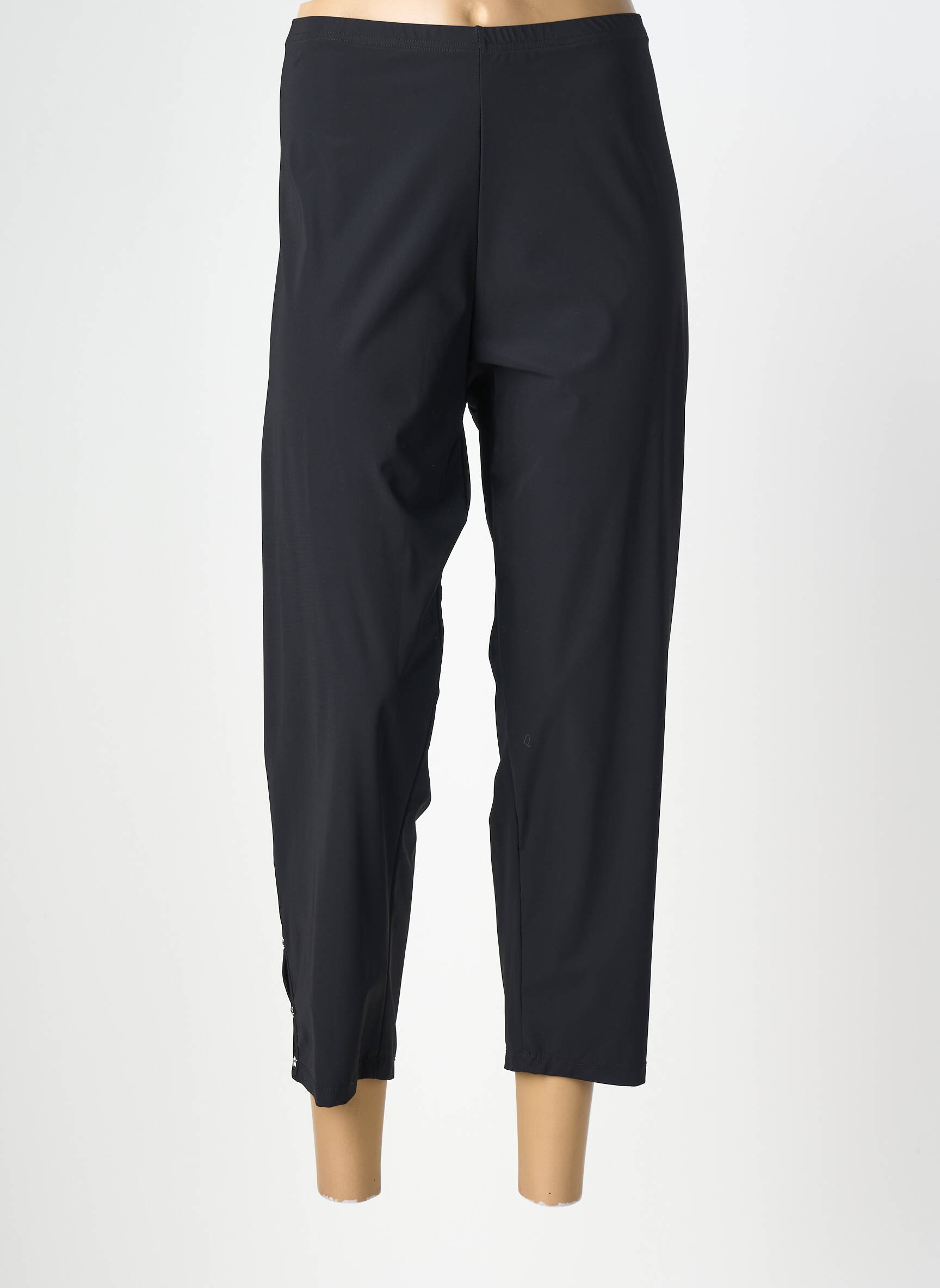 Pantalon trei sferturi elasticitate mărime normală negru MALOKA femeie