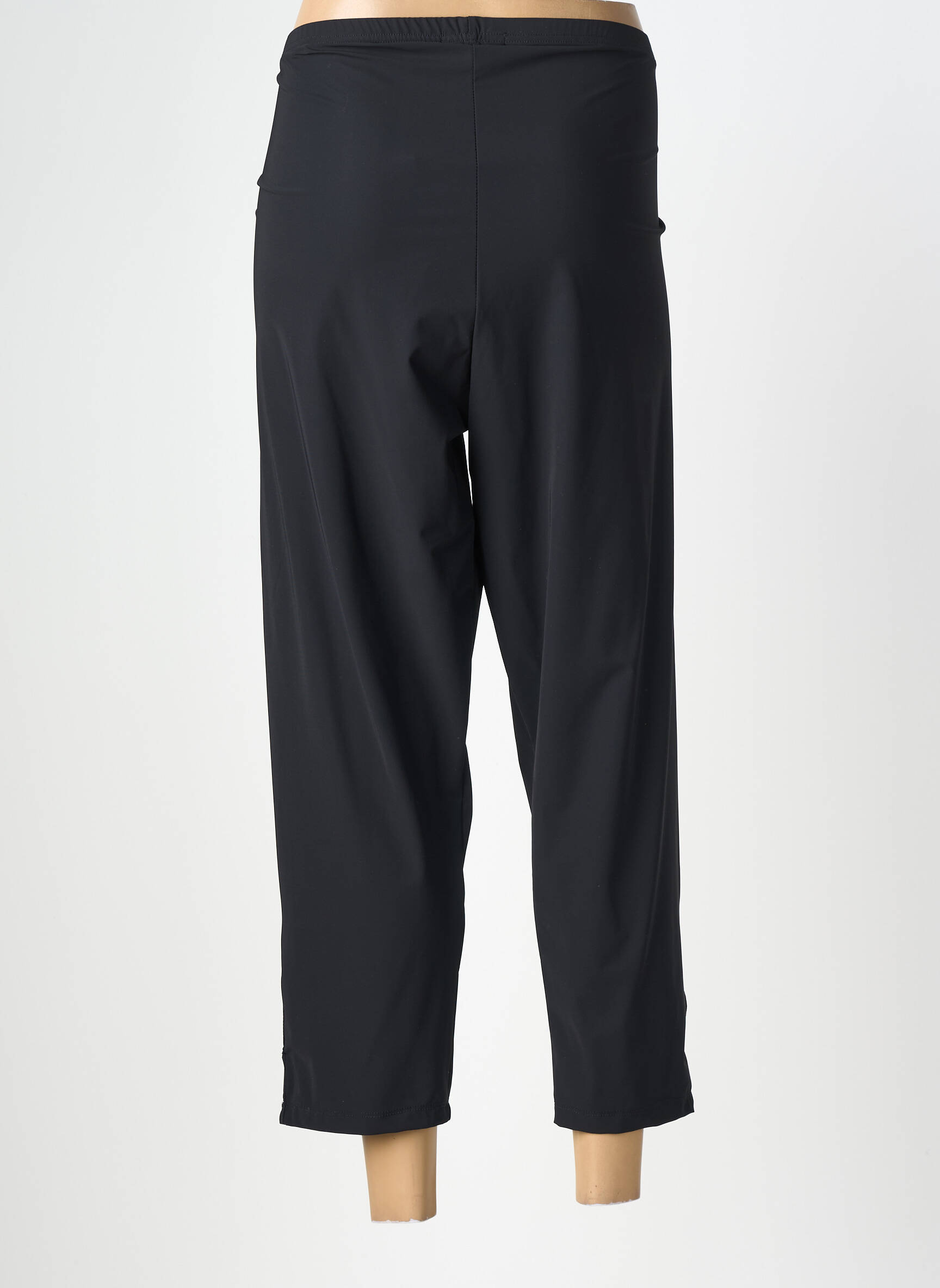 Pantalon trei sferturi elasticitate mărime normală negru MALOKA femeie
