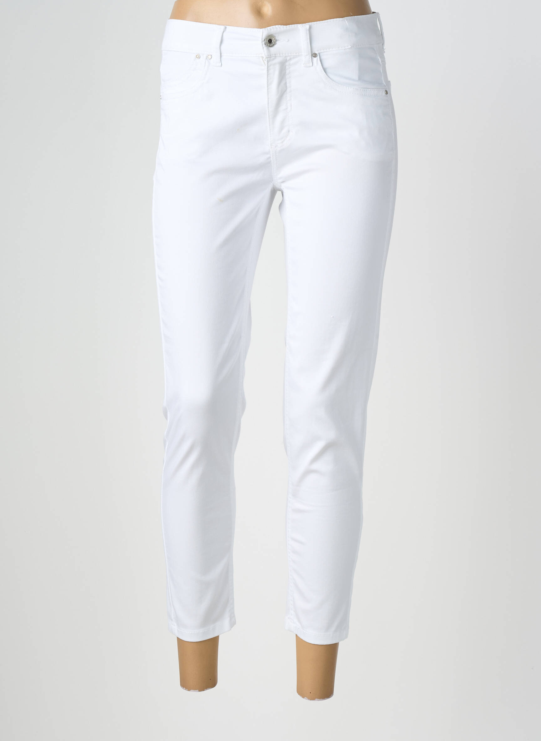 Pantalon 7/8 elasticitate mărime normală alb ANNA MONTANA femeie