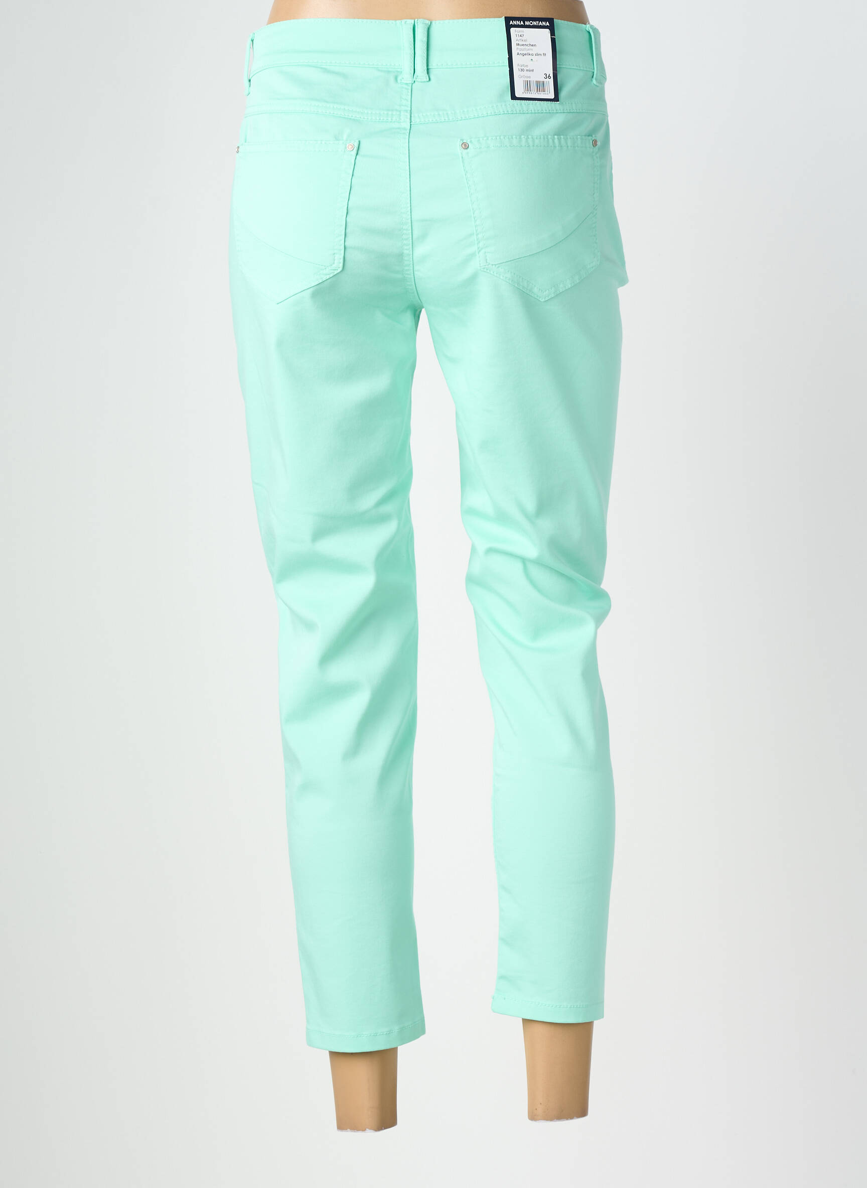 Pantalon 7/8 elasticitate mărime normală verde ANNA MONTANA femeie