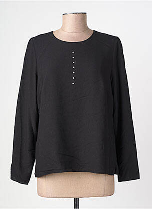 Top țesătură crep mâneci lungi negru GUY DUBOUIS femeie