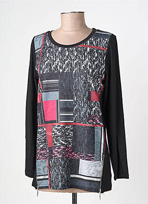 Top elasticitate mâneci lungi negru IMPULSION femeie
