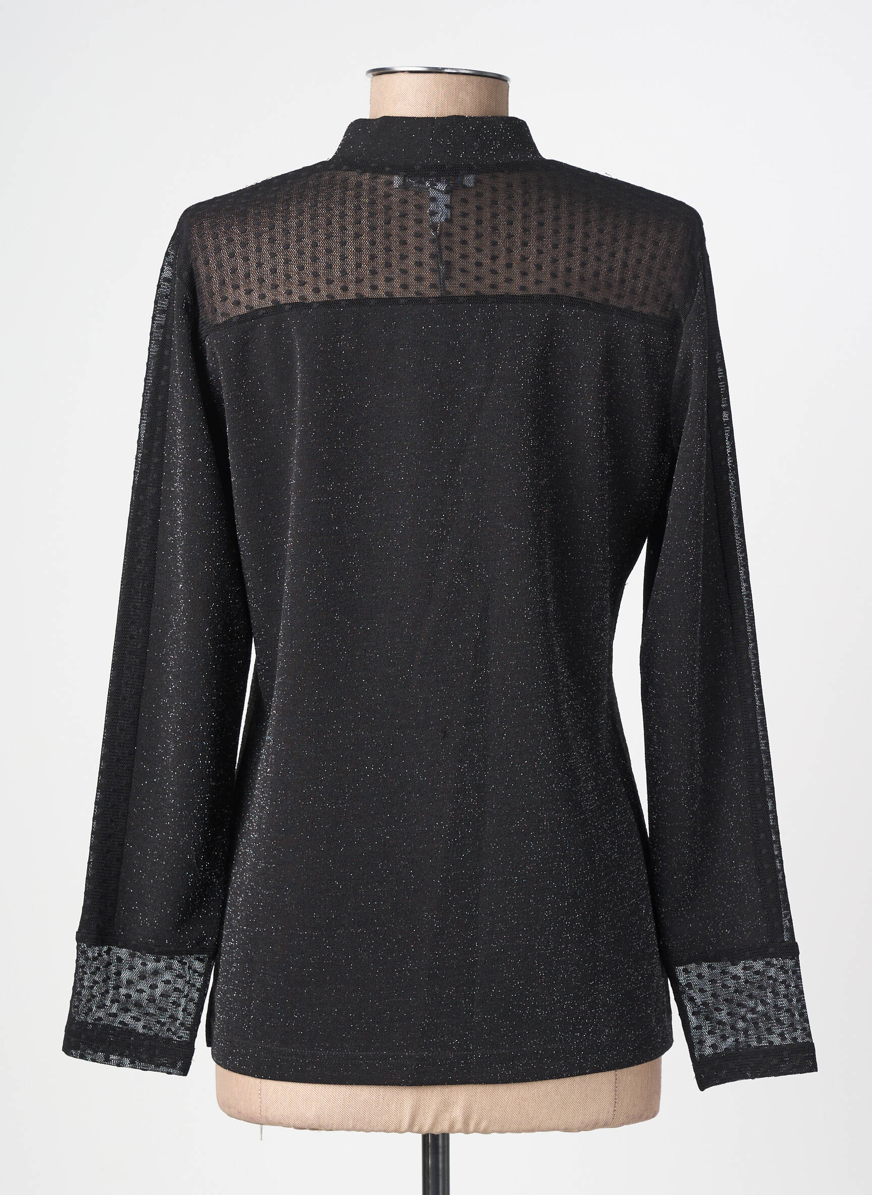 Top elasticitate mâneci lungi negru MERI & ESCA femeie