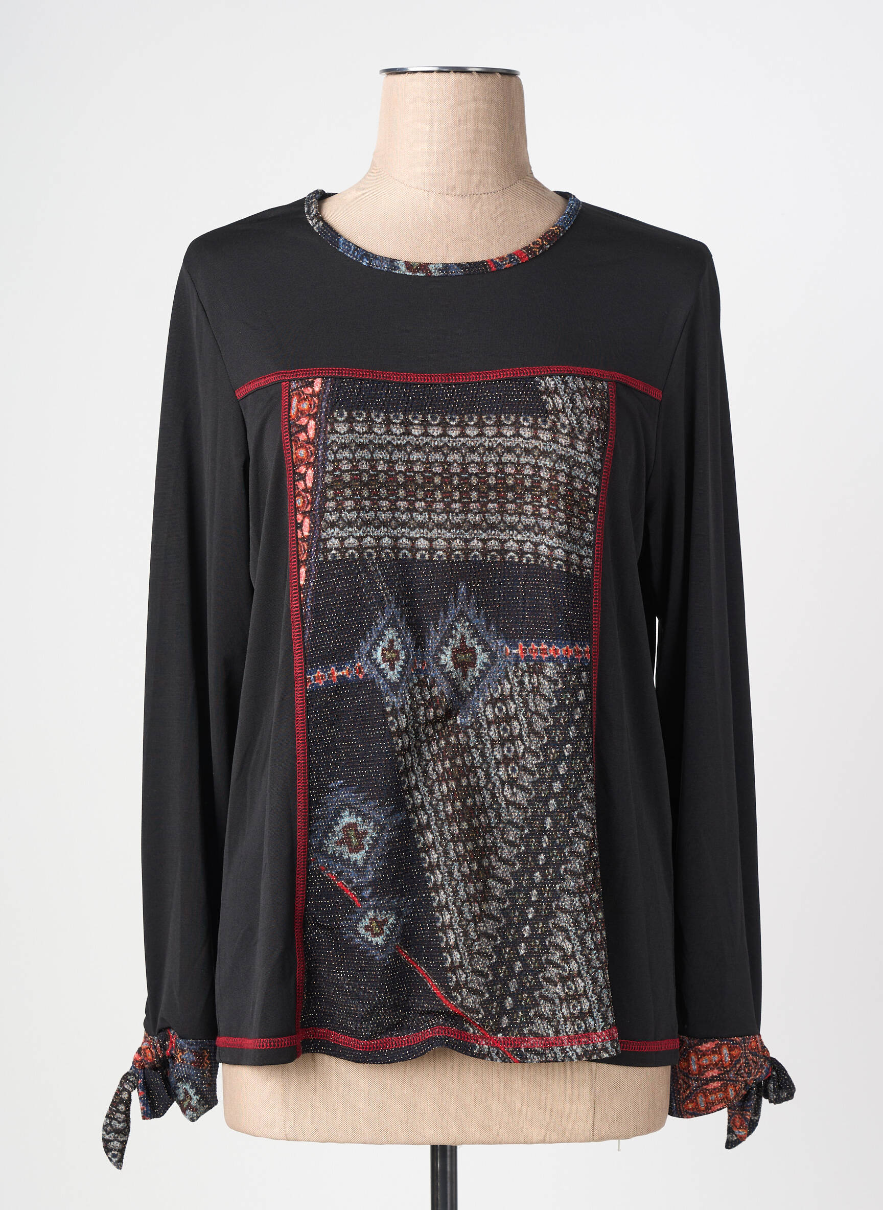 Top mâneci lungi mâneci lungi negru GRIFFON femeie
