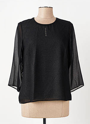 Top croială fluidă mâneci 3/4 negru GUY DUBOUIS femeie