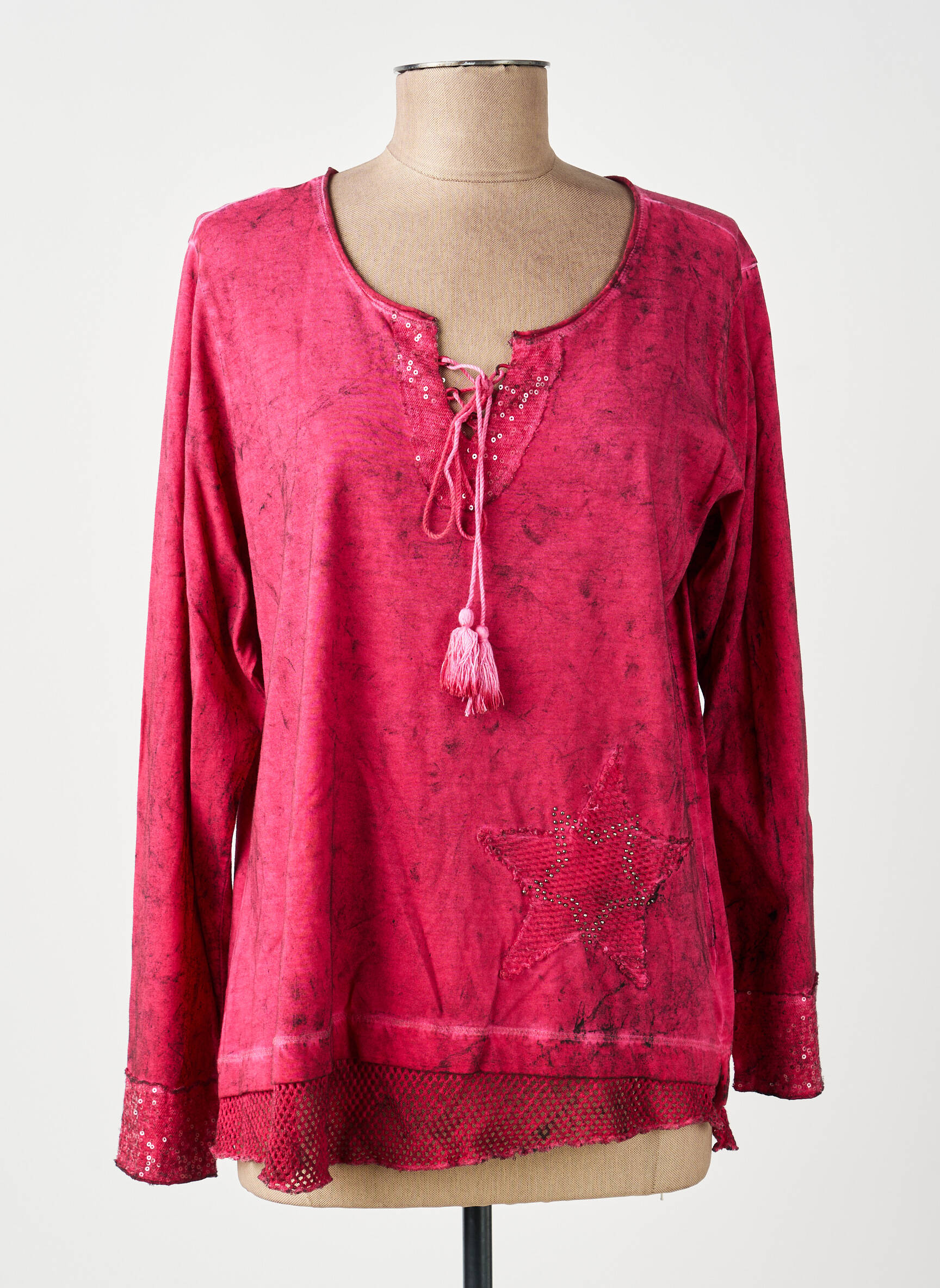Tricou mâneci lungi mâneci lungi roz MERI & ESCA femeie