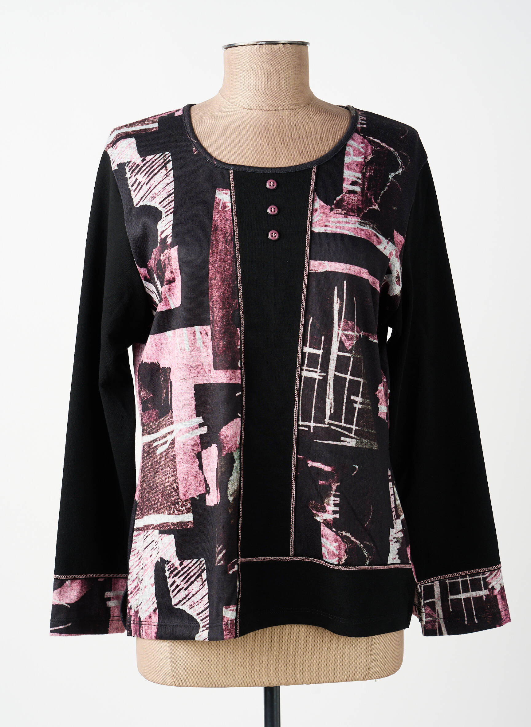 Tricou mâneci lungi mâneci lungi negru GUY DUBOUIS femeie