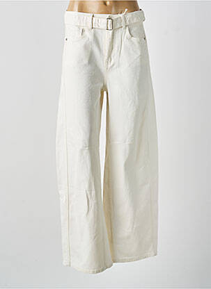 Blugi cu croială largă talie cu cleme talie înaltă alb NOVO&KAROSTAR femeie