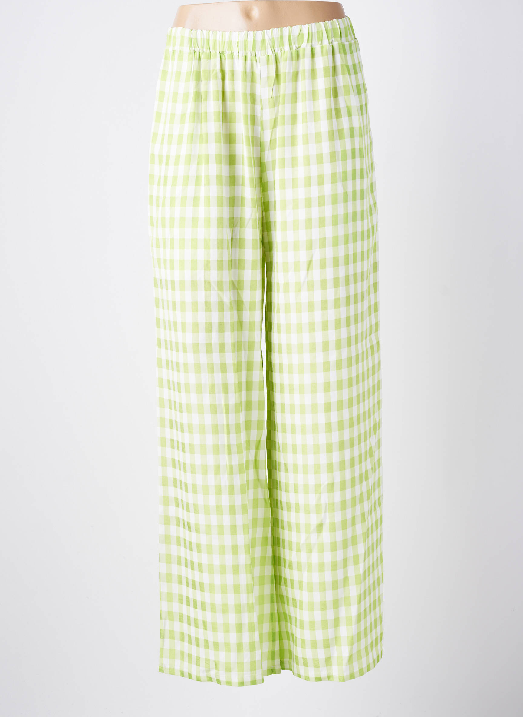 Pantalon larg țesătură poplin mărime normală verde LES ACOLYTES femeie