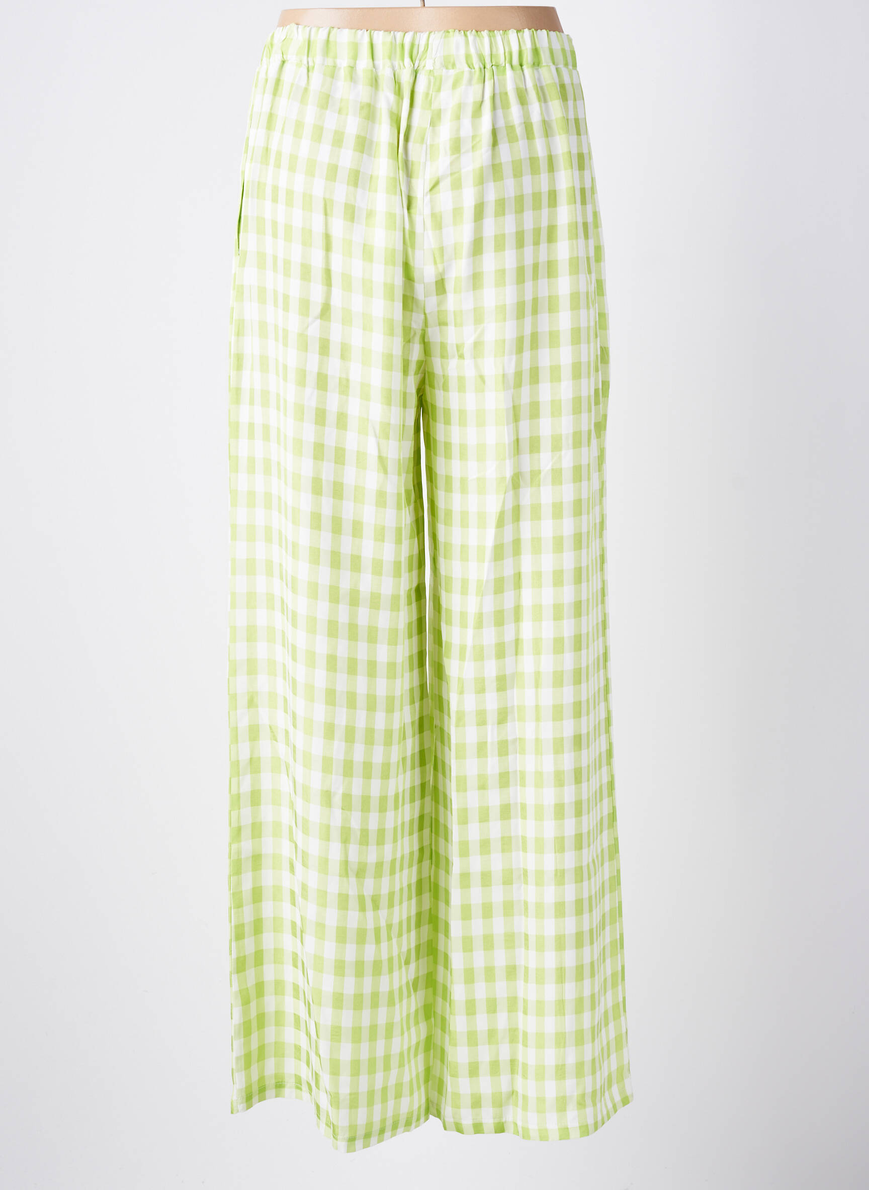 Pantalon larg țesătură poplin mărime normală verde LES ACOLYTES femeie
