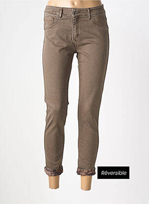 Pantalon slim elasticitate mărime normală verde MAISON ONADO femeie