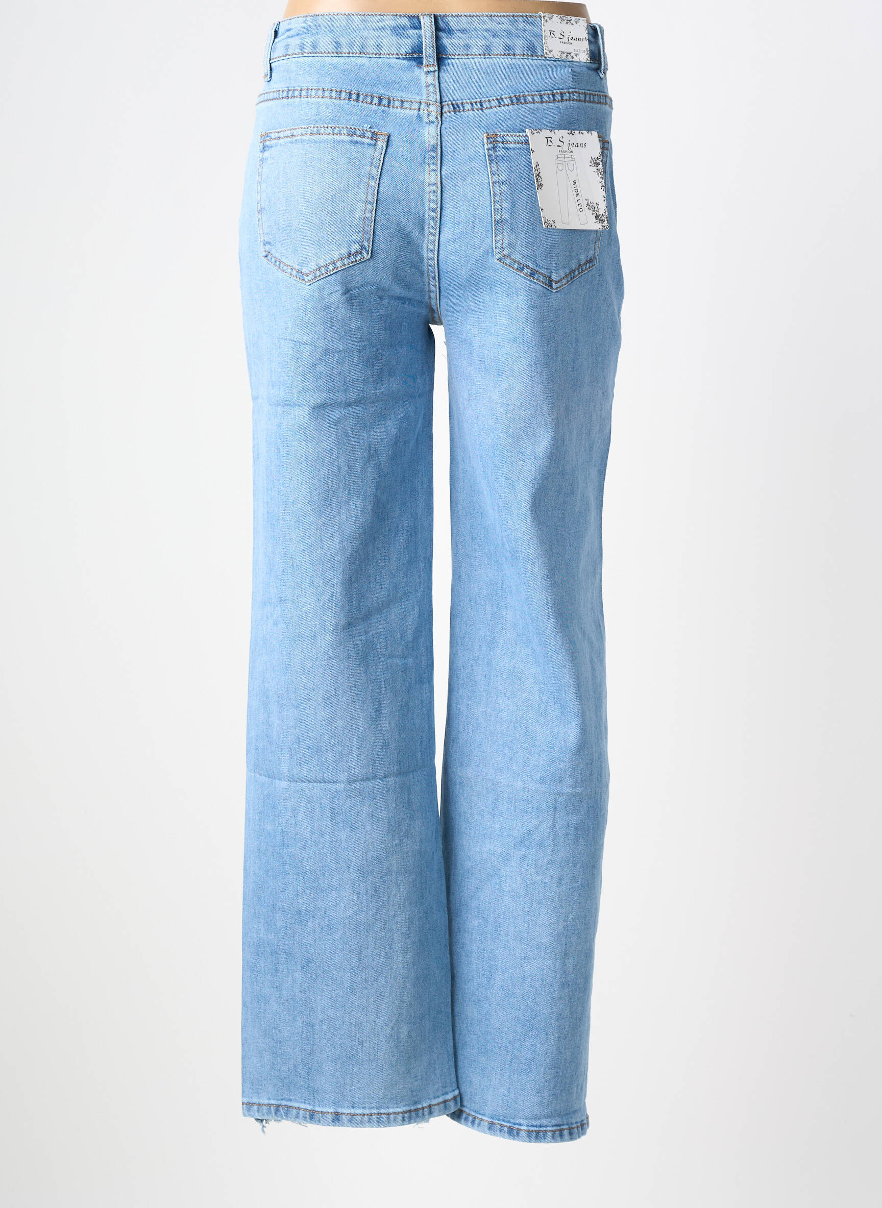 Blugi cu croială dreaptă elasticitate mărime normală albastru B.S JEANS femeie