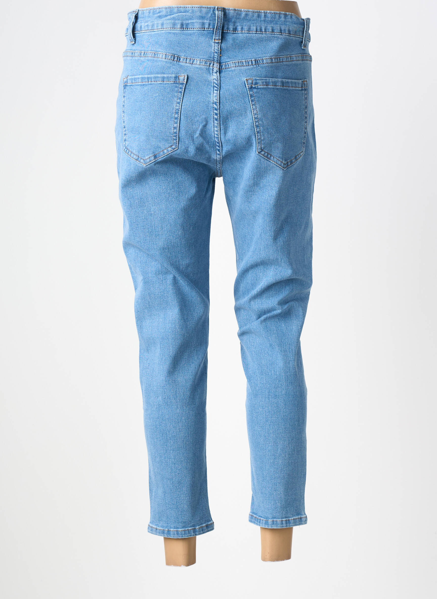 Blugi cu croială slim elasticitate mărime normală albastru B.S JEANS femeie