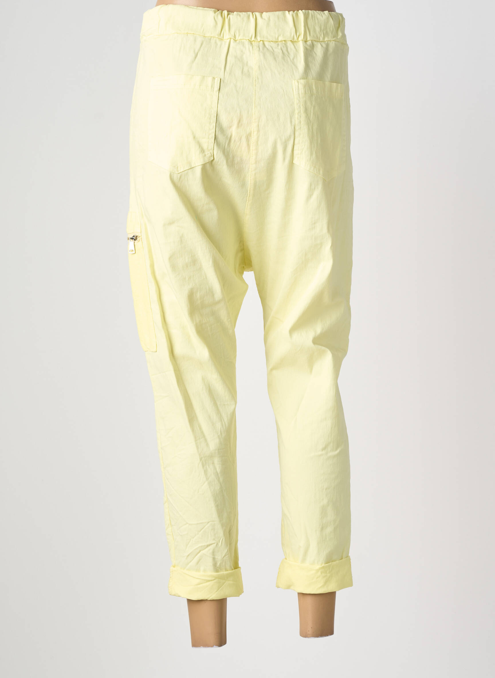 Pantalon 7/8 elasticitate mărime normală galben NEW COLLECTION femeie