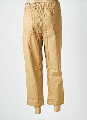 Pantalon 7/8 talie elastică mărime normală maro WORLD FASHION femeie
