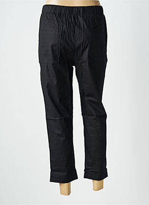 Pantalon 7/8 talie elastică mărime normală negru WORLD FASHION femeie