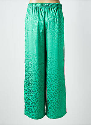 Pantalon larg croială fluidă mărime normală verde AMY&CLO femeie