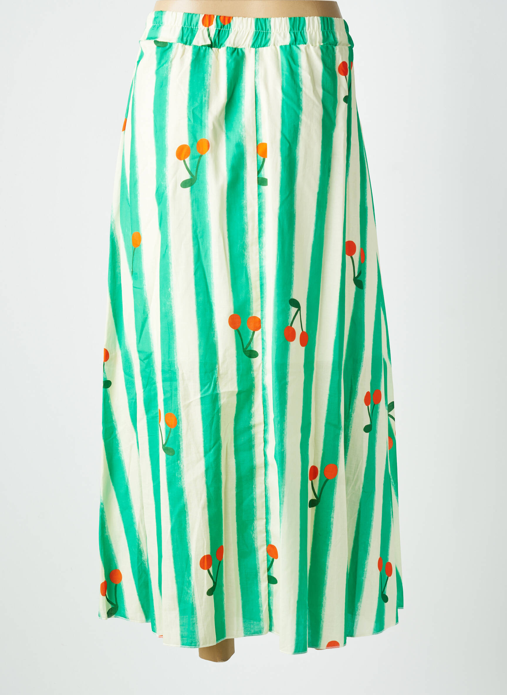 Fustă lungă croială fluidă verde APRIL VINTAGE femeie